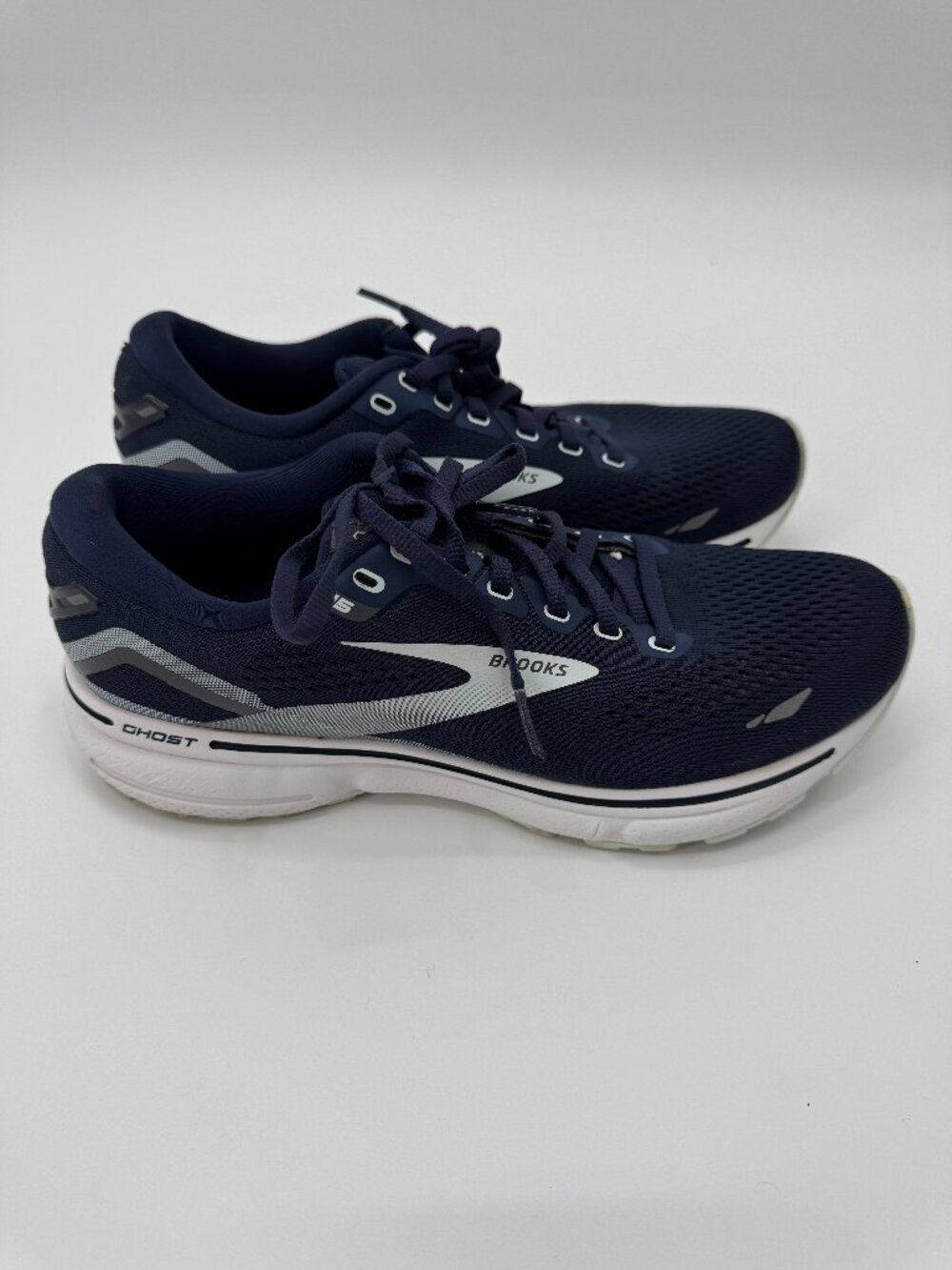 Brooks Ghost 15 Navy Peacoat White Cushion Running Shoes Women's Size 9 Medium (
